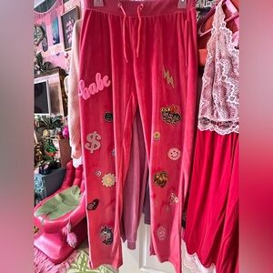 Pink Joggers with Fun Patches